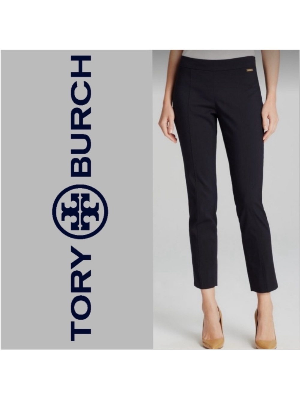 Tory Burch Center Seamed Navy Pant Size 0